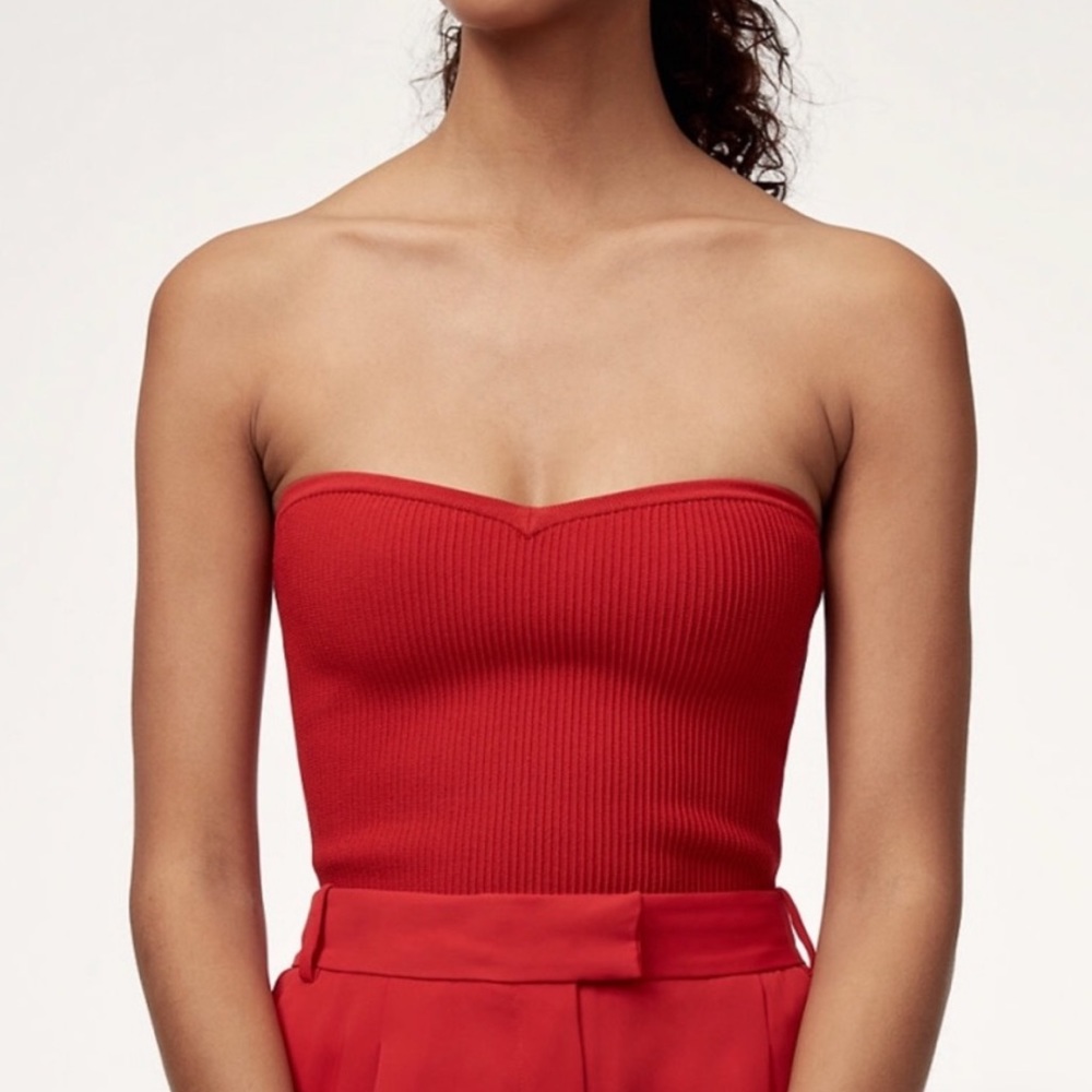 Aritzia Ribbed Sculpt Knit Sweetheart tube top